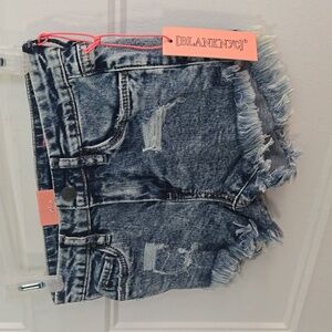 Blank NYC The Mini Lenox distressed denim shorts cotton spandex NWT New W Tags